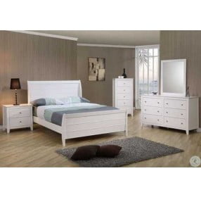 Selena White Youth Sleigh Bedroom Set