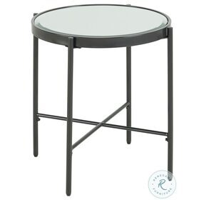 Carlo Clear Glass Top And Black Round End Table