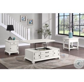 Charlestown White Lift Top Occasional Table Set