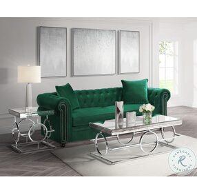 Katie Chrome Mirrored Rectangle Occasional Table Set