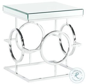 Katie Chrome Mirrored Square End Table