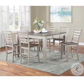 Abacus Smoky Alabaster And Putty Extendable Counter Height Dining Room Set