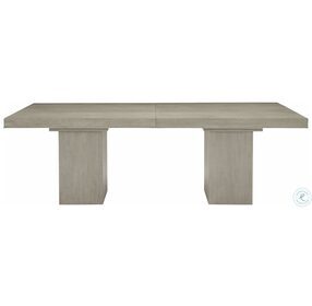 Linea Cerused Greige And Textured Graphite Metal Extendable Rectangular Dining Table