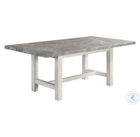 Canova Gray Marble And Cathedral White Rectangular Dining Table