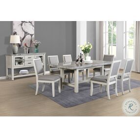 Canova Gray Marble And Cathedral White Rectangular Dining Room Set