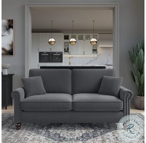 Coventry Dark Gray Microsuede Living Room Set