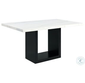 Willow White Marble And Black Counter Height Dining Table