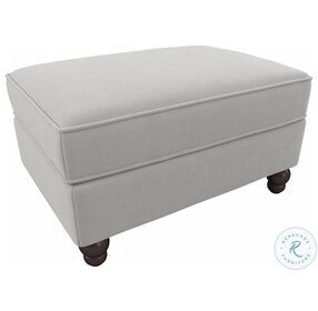 Coventry Light Gray Microsuede Storage Ottoman