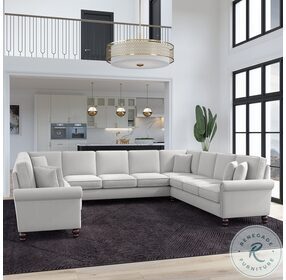 Coventry Light Gray Microsuede 137" U Shaped Sectional