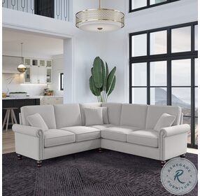 Coventry Light Gray Microsuede 87" L Shaped Sectional