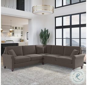 Coventry Chocolate Brown Microsuede 99" L Shaped Sectional