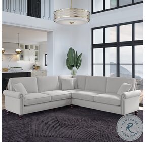 Coventry Light Gray Microsuede 99" L Shaped Sectional