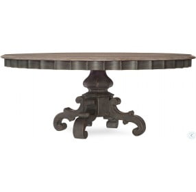 Arabella Painted Charcoal 72" Round Pedestal Dining Table