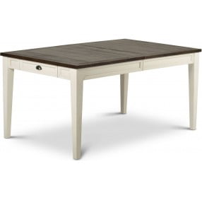 Cayla Dark Oak And Antiqued White Extendable Dining Table
