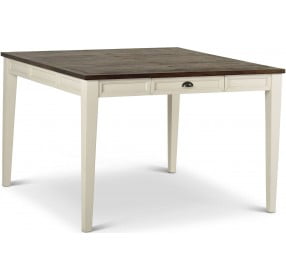 Cayla Dark Oak And Antiqued White Extendable Counter Height Dining Table