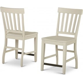 Cayla Antiqued White Counter Height Stool Set Of 2