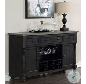 Brenham Distressed Gray And Weathered Washed Black Server
