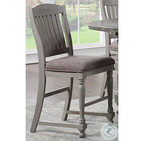 Lorraine Light Brown Fabric Counter Height Chair Set Of 2