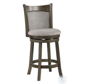 D01966-GC Grey Cane Back 24" Swivel Counter Height Stool