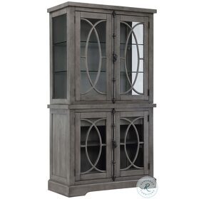 Camis Distressed Grey Pine Curio with Hutch