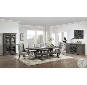 Camis Distressed Grey Pine Extendable Dining Room Set