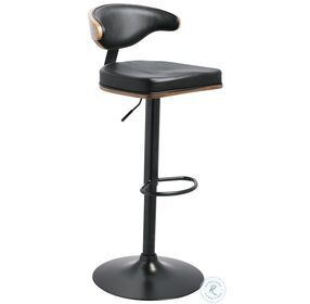 Bellatier Brown and Black Tall Upholstered Swivel Adjustable Bar Stool
