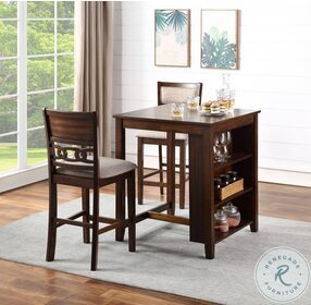 Gia Cherry 3 Piece 30" Counter Height Dining Set