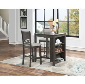 Gia Gray 3 Piece 30" Counter Height Dining Set