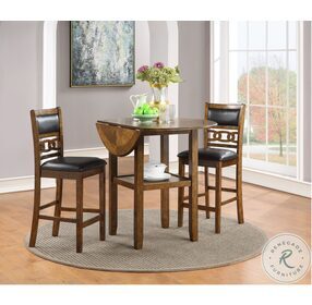 Gia Brown 3 Piece 42" Drop Leaf Counter Height Dining Set