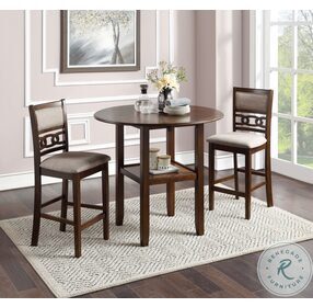 Gia Cherry 3 Piece 42" Drop Leaf Counter Height Dining Set