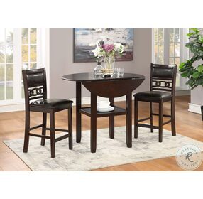 Gia Ebony 3 Piece 42" Drop Leaf Counter Height Dining Set