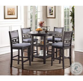 Gia Gray 5 Piece Round Counter Height Dining Room Set