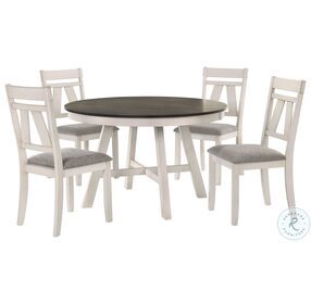 Maisie White And Brown Round Dining Room Set