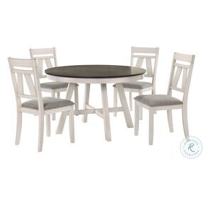 Maisie White And Brown Round Dining Room Set