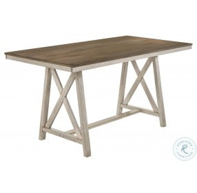 Somerset Creme And Blue Vintage Counter Height Dining Table