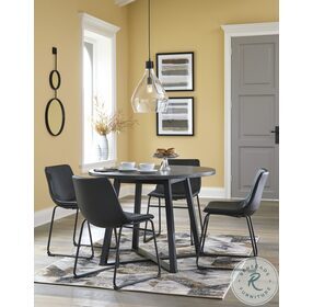 Centiar Gray and Black Dining Room Set