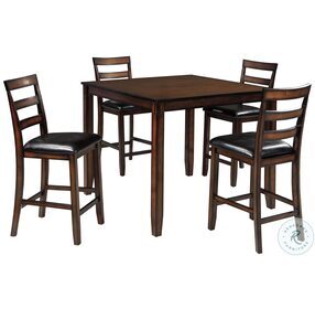 Coviar Brown 5 Piece Counter Height Dining Room Set