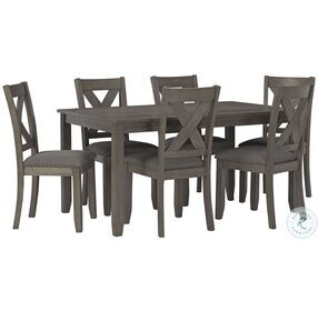 Caitbrook Gray 7 Piece Rectangular Dining Table Set