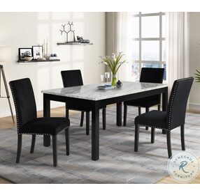 Celeste Espresso And Faux Marble 64" Dining Room Set