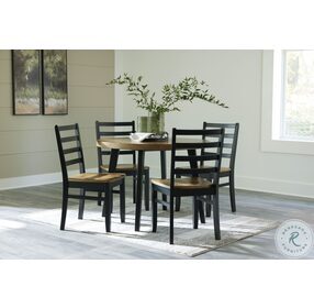 Blondon Brown And Black 5 Piece Dining Set