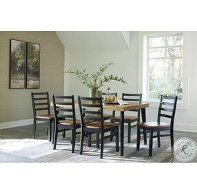 Blondon Brown And Black 7 Piece Dining Set