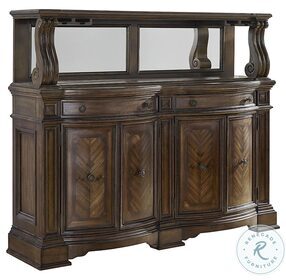 Winchester Distressed Rich Brown Acacia Server with Hutch