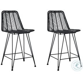 Angentree Black Counter Height Stool Set Of 2