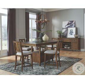 Bay Creek Toasted Nutmeg Extendable Counter Height Dining Room Set