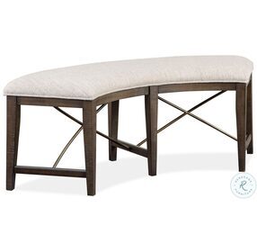 Westley Falls Graphite Upholstered Curved Bench