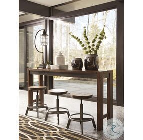 Torjin Brown and Gray Long Counter Height Dining Room Set
