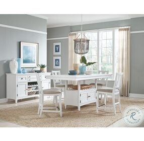Heron Cove Chalk White Extendable Counter Height Dining Room Set