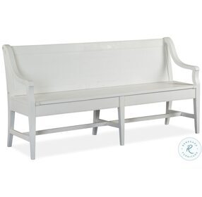 Heron Cove Chalk White Bench With Back