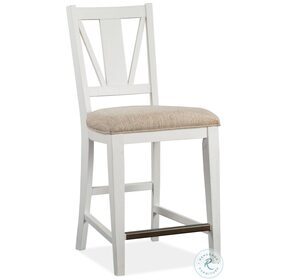 Heron Cove Chalk White Upholstered Counter Height Chair Set Of 2