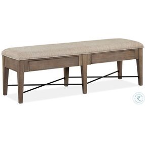 Paxton Place Dovetail Grey Upholstered Bench